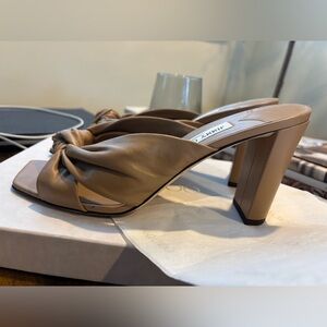 Jimmy Choo Avenue 85 Beige Napa Biscuit Leather Sz. 42 Fill Price $795